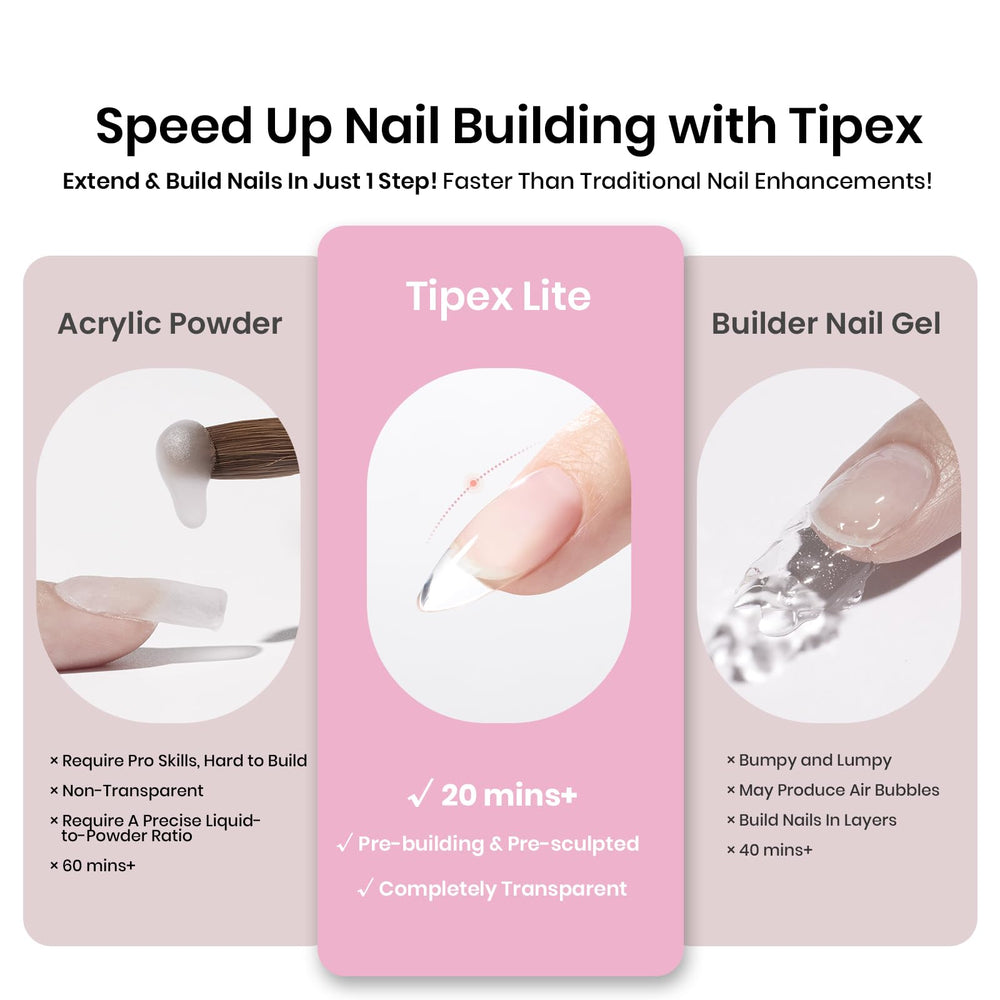Beetles Tipex Lite almond medium tips designed for press-on nail makers