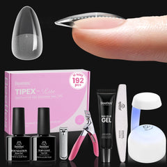 Beetles Tipex Lite almond short tips deliver natural-looking extensions at home for salon-style results