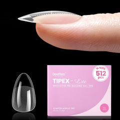 Beetles Tipex Lite apex nail tip almond short for natural-looking finish
