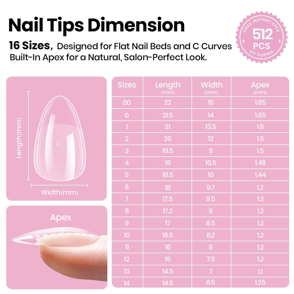 Beetles Tipex Lite durable tip supports long-lasting press-on wear