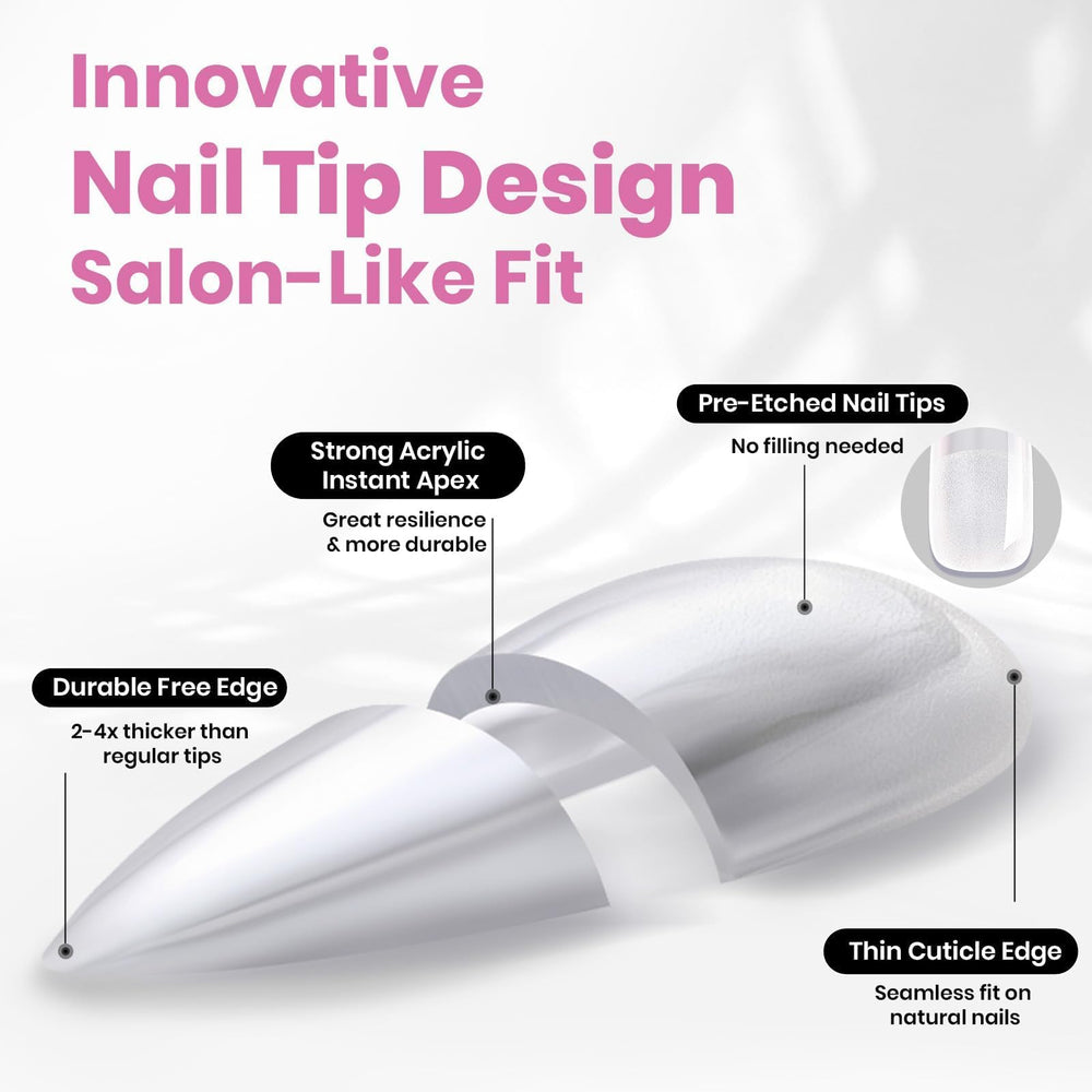 Beetles Tipex Lite natural-fit tip complements almond-short curves for seamless blend