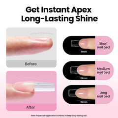 Beetles Tipex Lite UV nail glue for fast, secure tip adhesion.