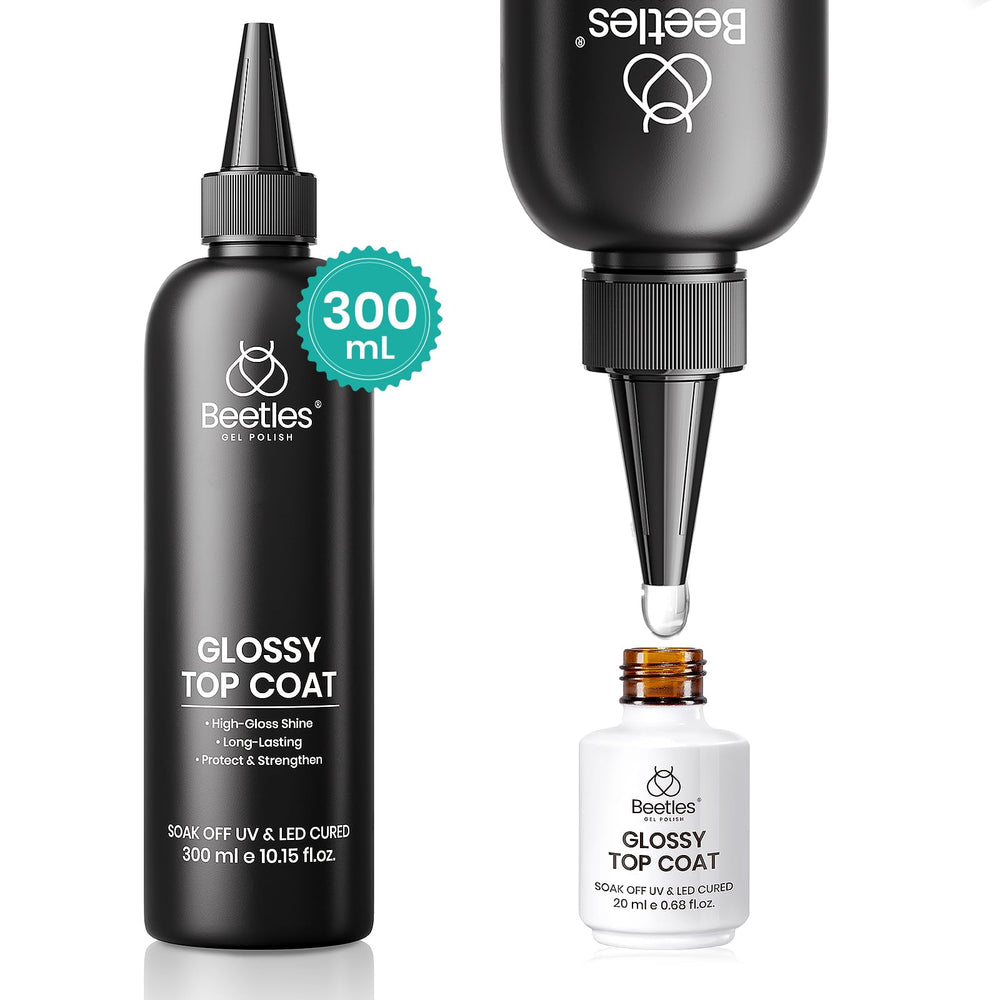 Beetles Extra Glossy Top Coat cap included for precise, mess-free application