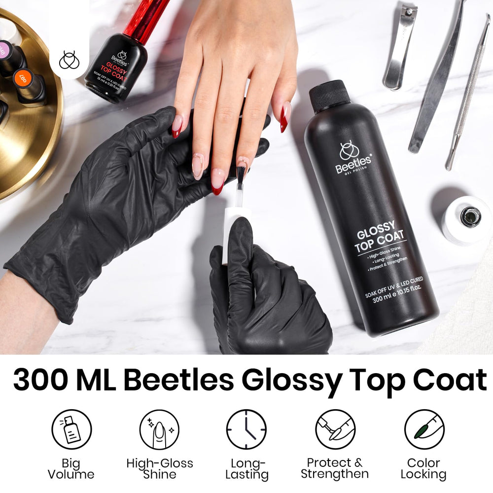 Beetles Ultra-Bright Top Coat applying mirror gloss lasting up to 28 days