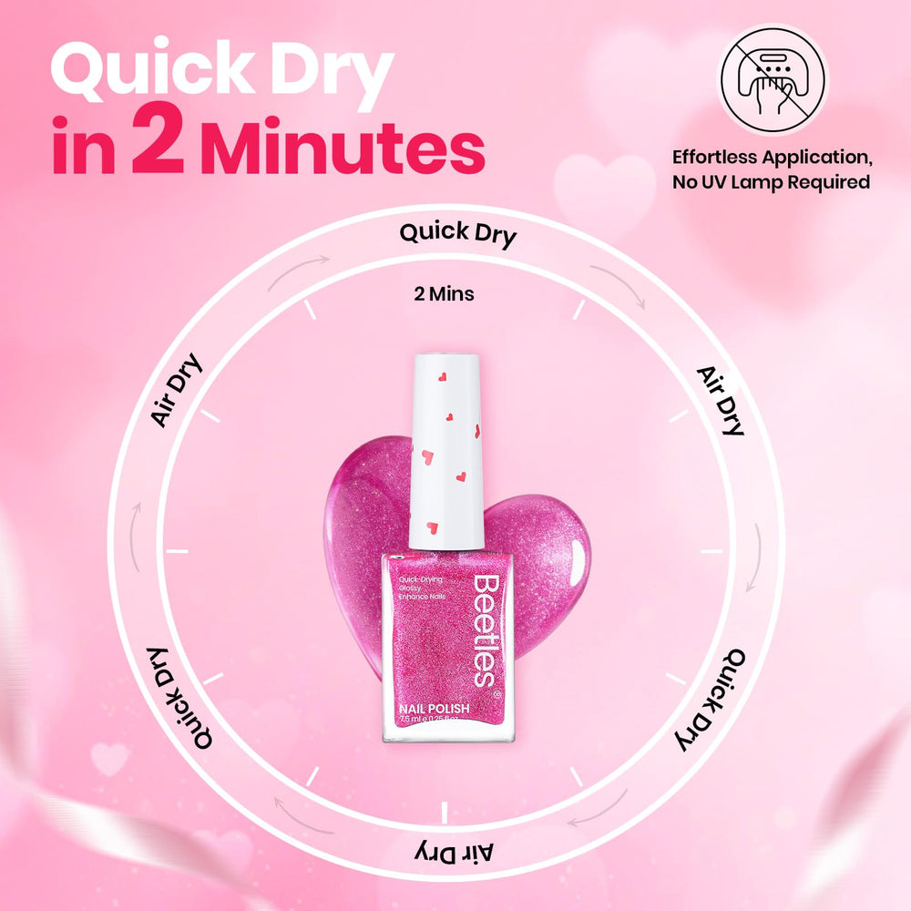 Beetles Valentines Day gift nail polish highlighting gift-ready presentation.