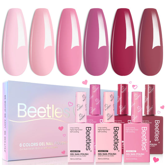 Beetles Valentines Gel Polish Set Romantic Blush six shades for chic romantic nails