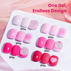 Beetles Romance in Air branding and pink shade lineup for at-home manicures.