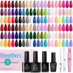 Beetles Winter Gel Nail Polish Set with 60 colors for seasonal versatility.