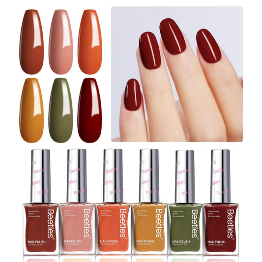 Beetles Winter Nail Polish Set P180 six-color palette for quick autumn-winter manicure.