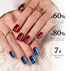 Beetles X Press Cat Eye Nails green shimmer highlighting versatile styling options.