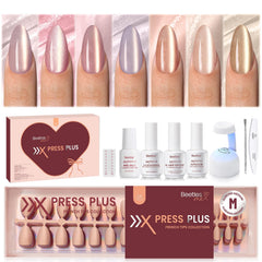 Beetles X Press Cat Eye Nails Kit with 224 pieces for at-home manicures