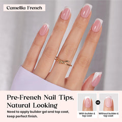 Beetles pink short squoval tips provide quick, comfortable wear for everyday manicures.