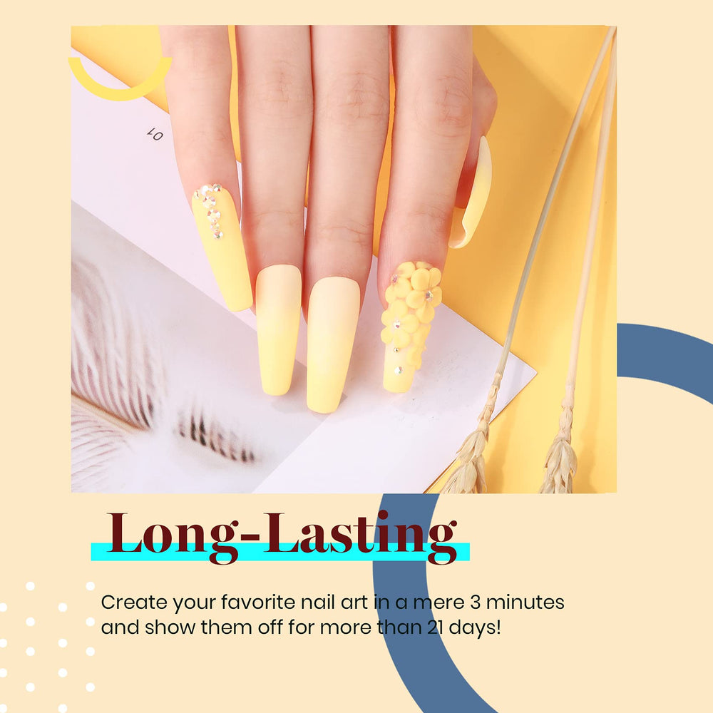 Beetles Yellow Gel Polish Lemon Chiffon LED lamp setup for even curing