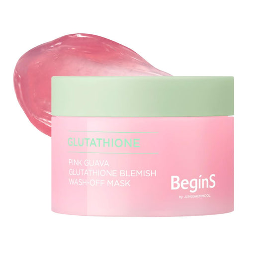 BeginS by JUNGSAEMMOOL Pink Guava Mask jar displays vibrant texture for refreshing glow.