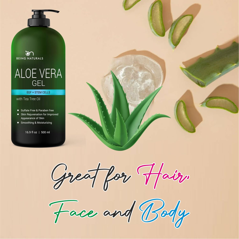 Being Naturals Aloe Vera Gel with EGF and stem cell extracts boosts skin-friendly botanicals