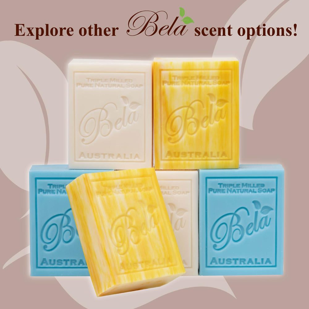 BELA oatmeal soap bar – exfoliating texture with nourishing moisture.