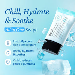 Belif Aqua Bomb swirl on skin demonstrates a light, refreshing gel-cream texture.