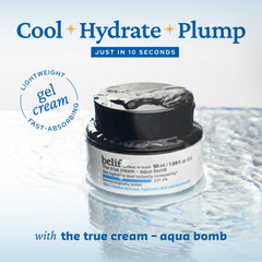 Belif Aqua Bomb gel texture close-up highlighting quick absorption