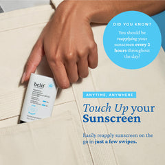 Belif Sunscreen Stick delivers a soft dewy glow on the skin.
