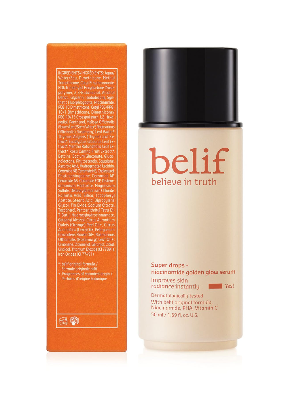belif Vitamin C Golden Glow Serum body usage for sun-kissed radiance.