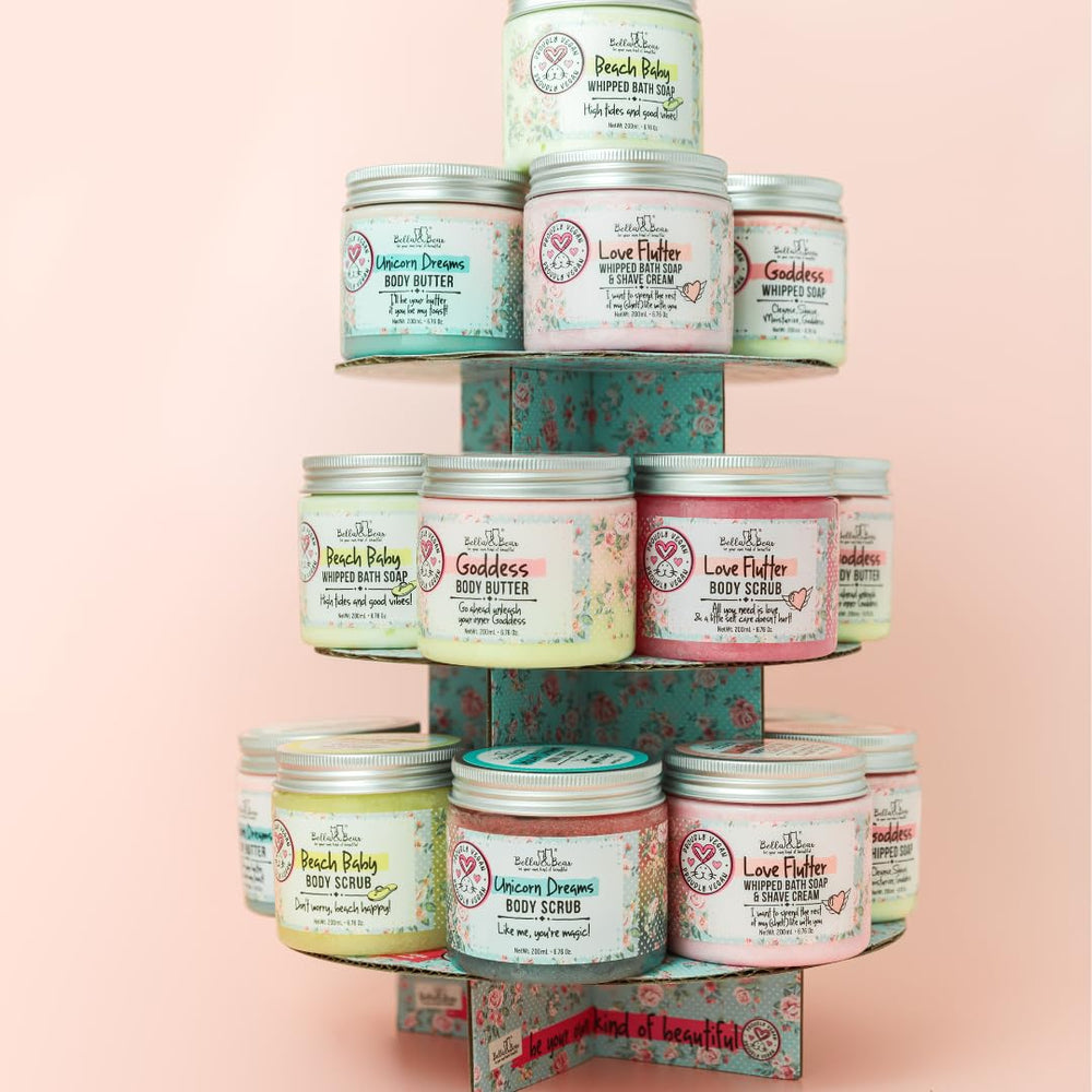 Bella & Bear bath soaps included for a soothing, aromatic bath experience.