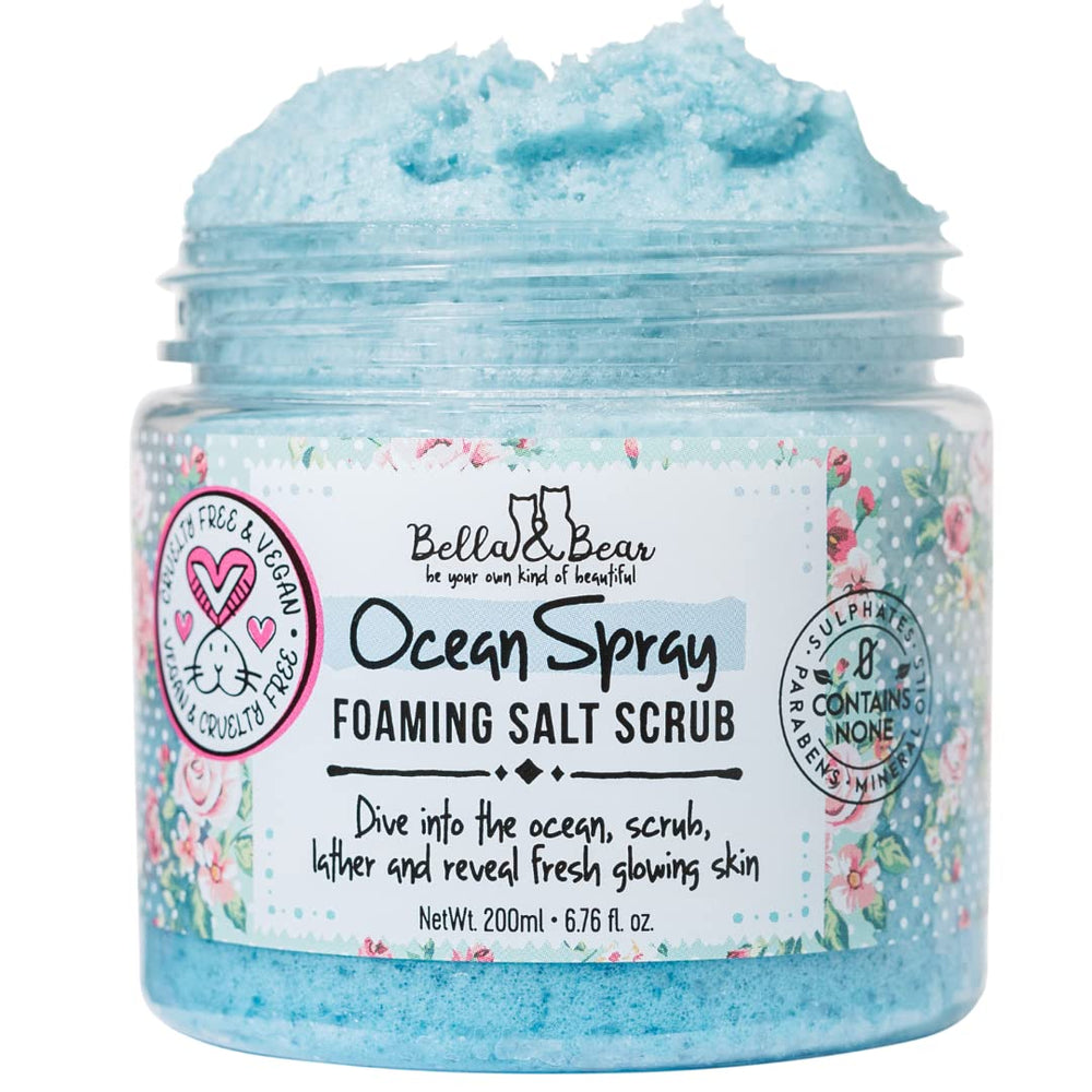 Bella & Bear Ocean Spray Scrub jar for exfoliation and smooth skin