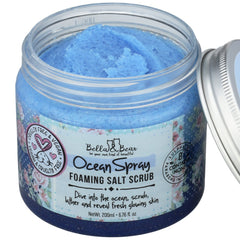 Bella & Bear Ocean Spray Scrub bottle with fresh ocean scent for morning routine