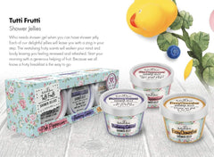 Bella and Bear Tutti Frutti jars trio display playful colors and inviting aromas.