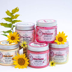 Bella & Bear Hello Glow eco packaging close-up, recycled jars minimize waste