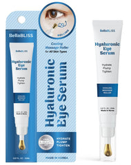 Bella Bliss under-eye serum roller provides hydration and depuffing for refreshed eyes.