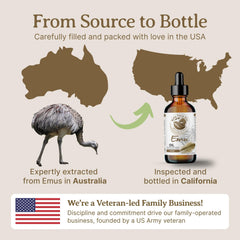 Sustainable packaging reflects ethical sourcing and a veteran-owned business.