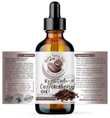 Bella Terra Oils Roasted Coffee Oil pour highlighting smooth texture and aroma