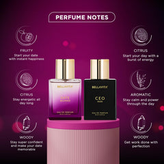 Bella Vita Luxury Date Woman bottle evokes romance with floral-fruity scent for evenings.
