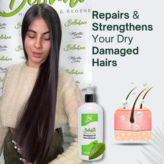 Bellahair Tea Tree Shampoo color-treated hair shines without color fade