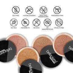 bellapierre bronzer brush application demonstrates light dusting for buildable color.