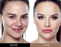 Swatch on skin demonstrates Nutmeg warmth blending with medium-deep tone.