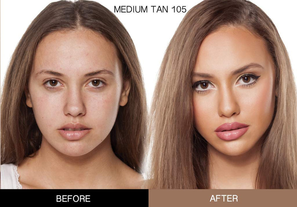 Bellaterra Cosmetics BB Cream application demonstrates seamless, even blending.