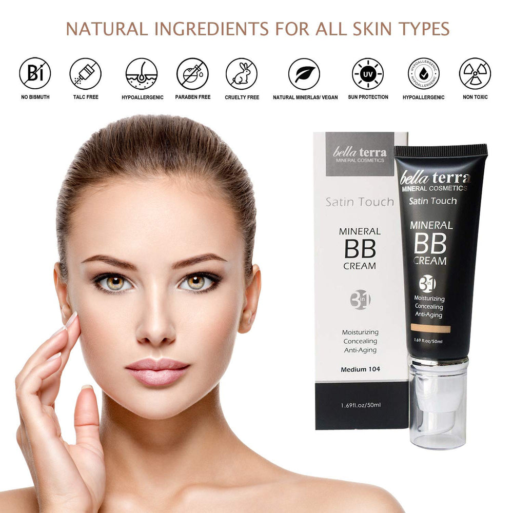 Bellaterra Cosmetics BB Cream Dark 107 hydration boost for refreshed wear.