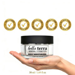 Bellaterra Cosmetics Daily Face Moisturizer texture—smooth, quick-absorbing application.
