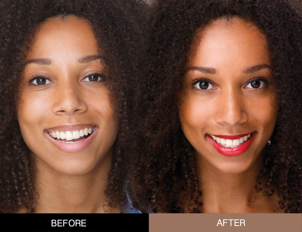 Bellaterra BellaTerra Cinnamon shade demonstrates warm undertone suited to deep complexions.