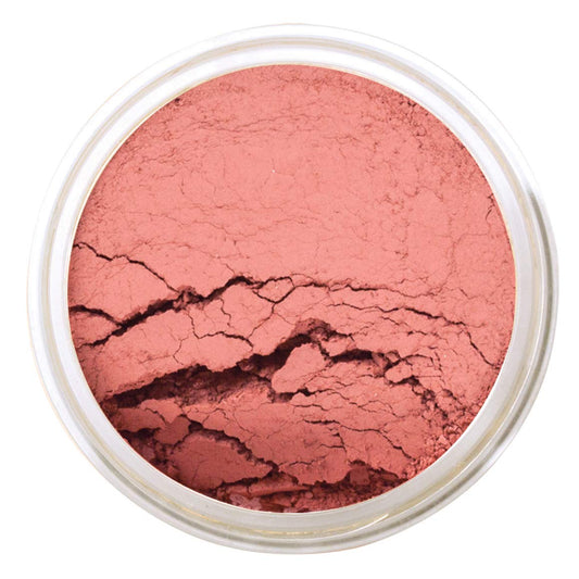 Bellaterra Cosmetics Mineral Loose Blush jar with sifter top for controlled, mess-free application.