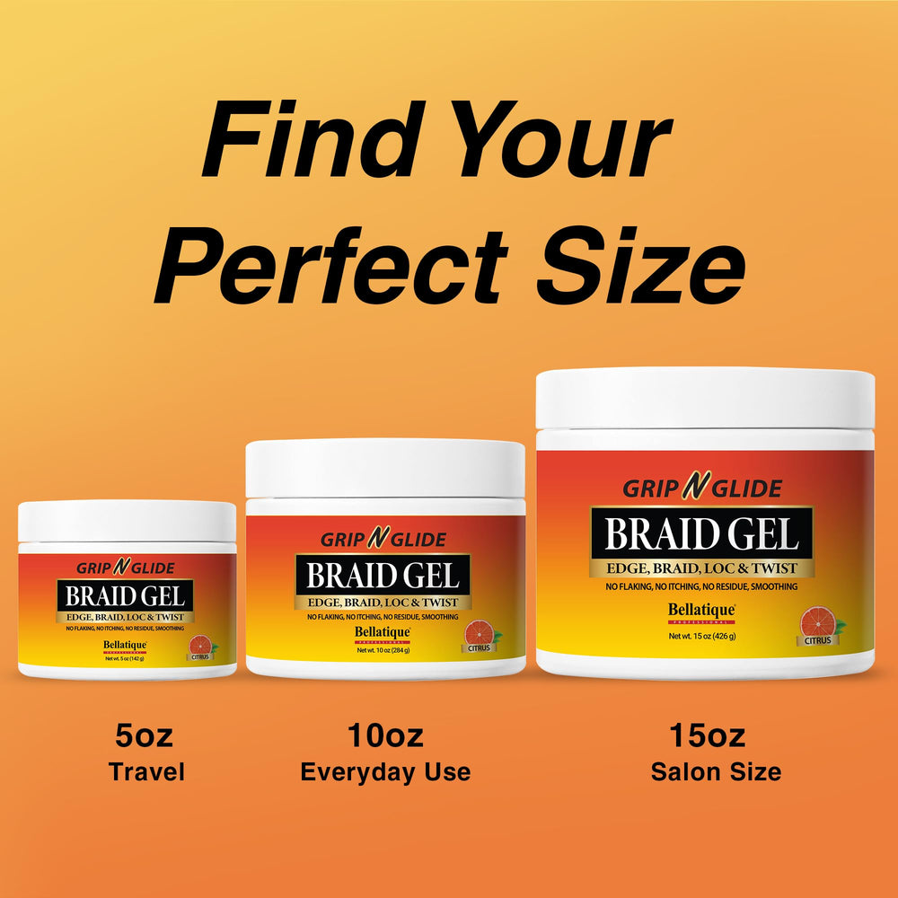 Bellatique Grip N Glide no residue formula keeps hairstyle clean.