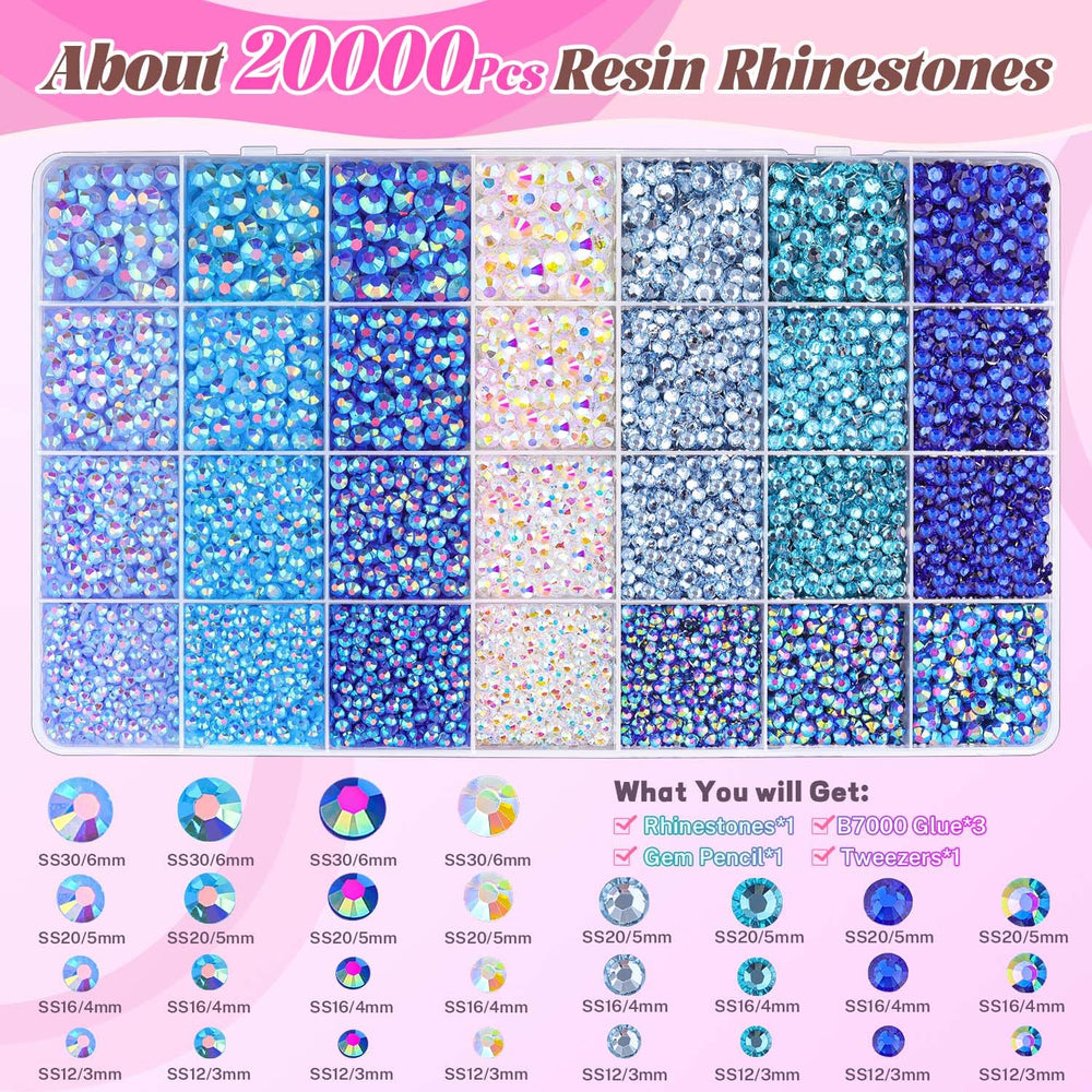 BELLEBOOST 28-grid box organized rhinestones for easy planning