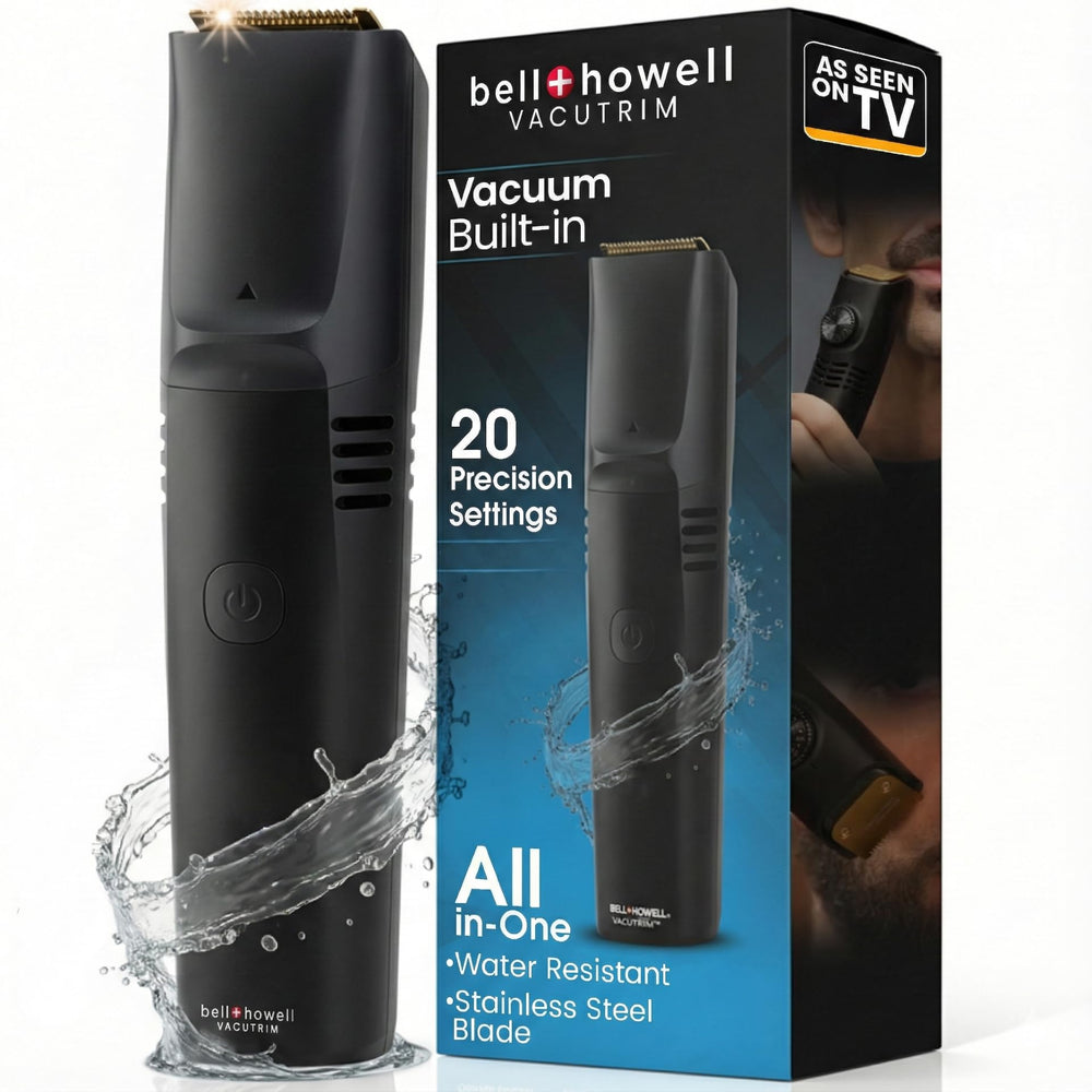 Bell+Howell Vacutrim beard trimmer front view for precise grooming