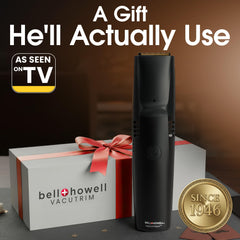 Bell+Howell Vacutrim dual stainless steel blades glide smoothly for comfortable trims