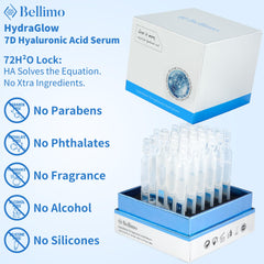 Bellimo Ultra Hydrating Serum texture close up highlights lightweight water base