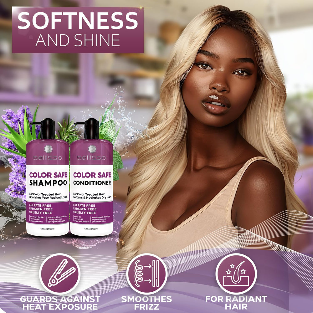 Bellisso at-home routine image implying salon-like results with UV protection.