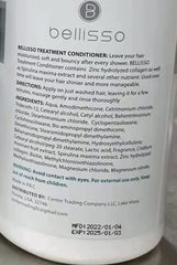 Bellisso Biotin Conditioner bottle beside volume-boost concept for fine hair