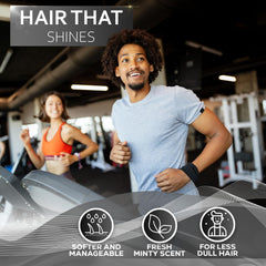Bellisso dandruff-fighting formula on scalp with cooling sensation.