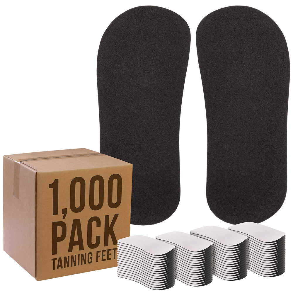Belloccio disposable tanning feet pads protect soles during sunless spray tans and overspray.